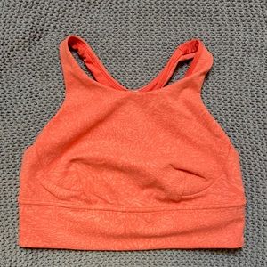 Orange Lululemon High Neck Racerback Crop Bra